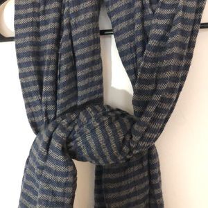 Striped Blue and Grey Scarf
